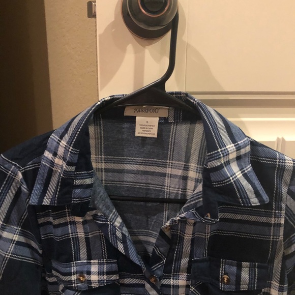 New With Tags Navy Flannel shirt Small - Picture 3 of 4